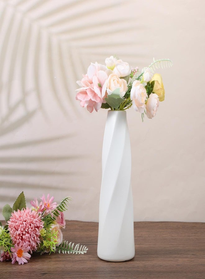 AojSup 10 Pack Small Plastic Vases for Flowers, White Vases for Centerpieces - Composite PP Material Unbreakable Floral Arrangement Containers for Wedding Party Home Decor (8 x 2.9 Inches) - Image 5